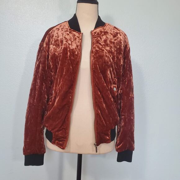 Collection B New York Velour Bomber Quilted Jacket - Size S - Picture 1 of 9